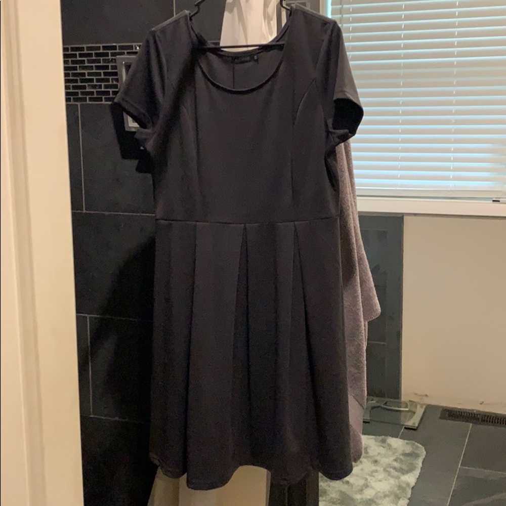 Mikarose Gray Pleated Front Dress